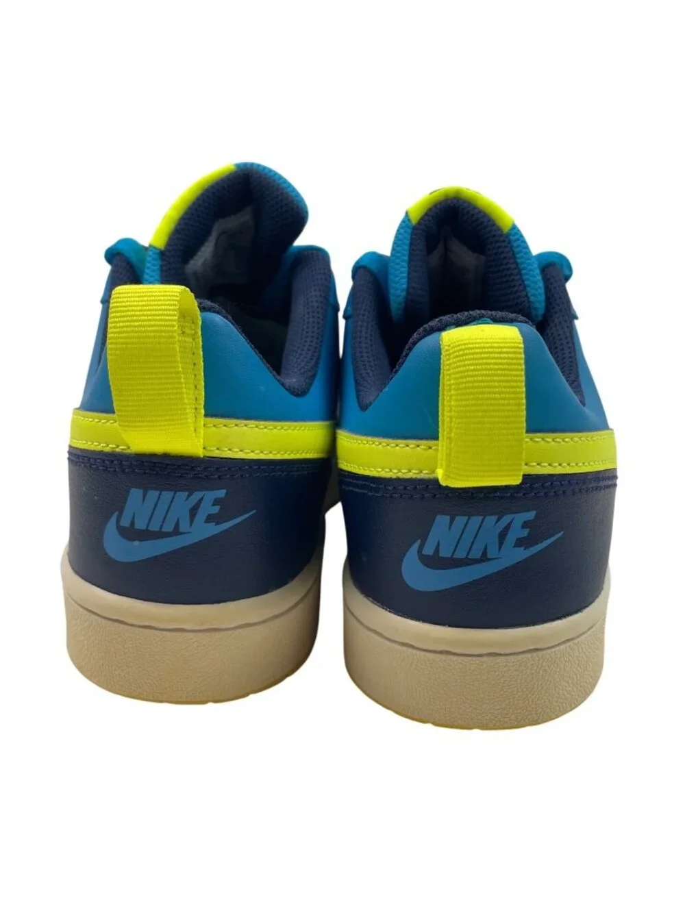 Nike Court Borough Low 2 Blue Lemon Venom Tennis Shoes Sneakers Size 7Y Youth